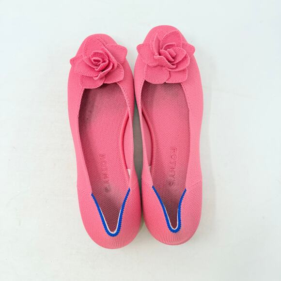 Rothy’s Pink Rose Flower Flats Knit Ballet Shoes Women’s Size 9 - Picture 6 of 10